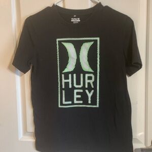 Hurley Black Tee with Light Green Graphic